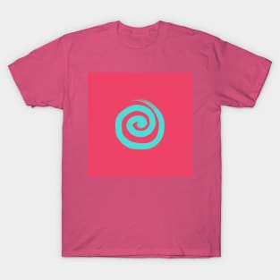 Minimalist Blue Swirl Abstract Art T-Shirt